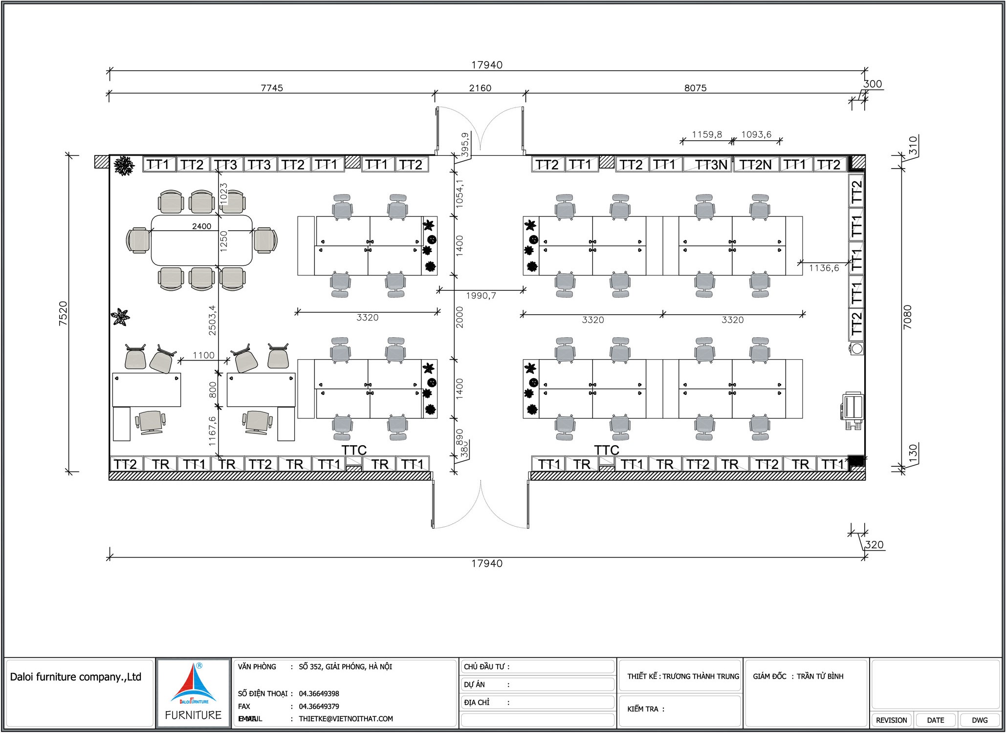 2D văn phòng Tiên Hưng