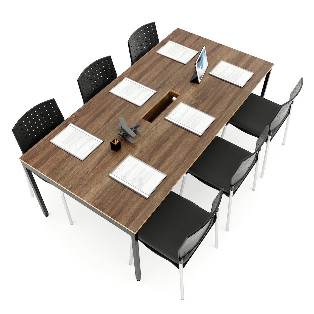 Bàn phòng họp công ty bằng gỗ Plywood