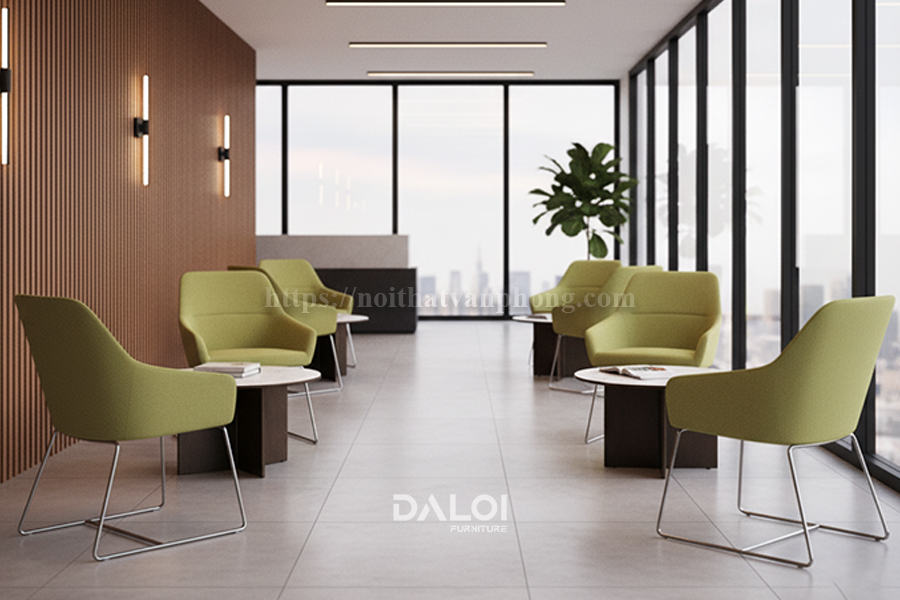 Không gian sảnh chờ hiện đại với ghế thư giãn chân tĩnh WL-X02