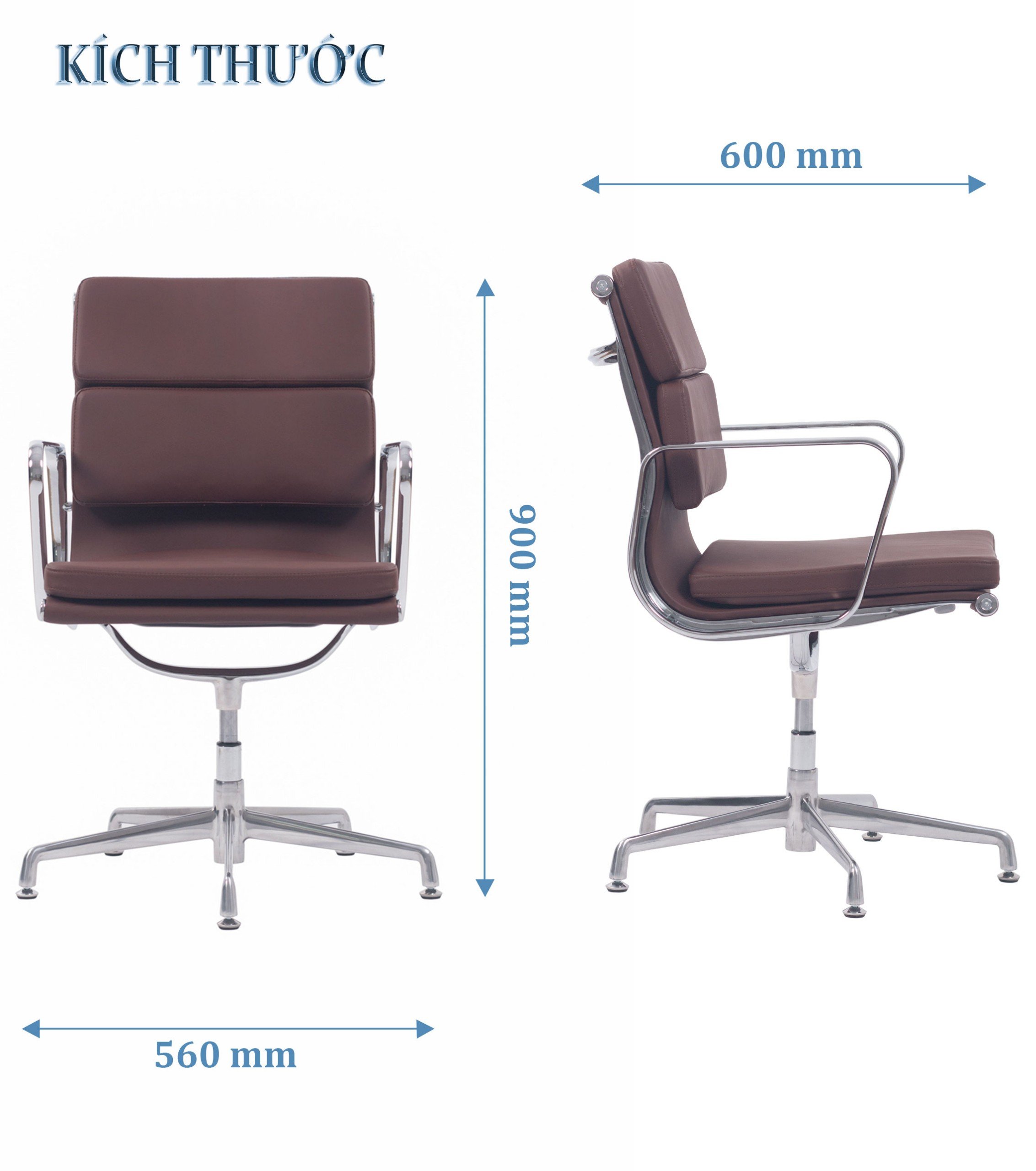 Kích thước ghế da phòng họp FMX515