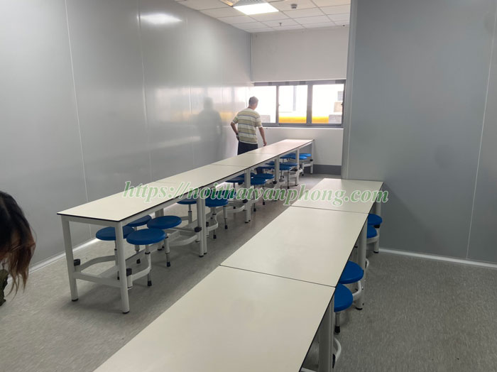Cung cấp bàn ăn công nghiệp liền ghế BA06-12