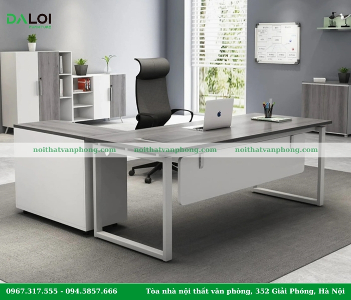 Bàn giám đốc chân sắt thiết kế hiện đại, tinh tế và phong cách tối giản