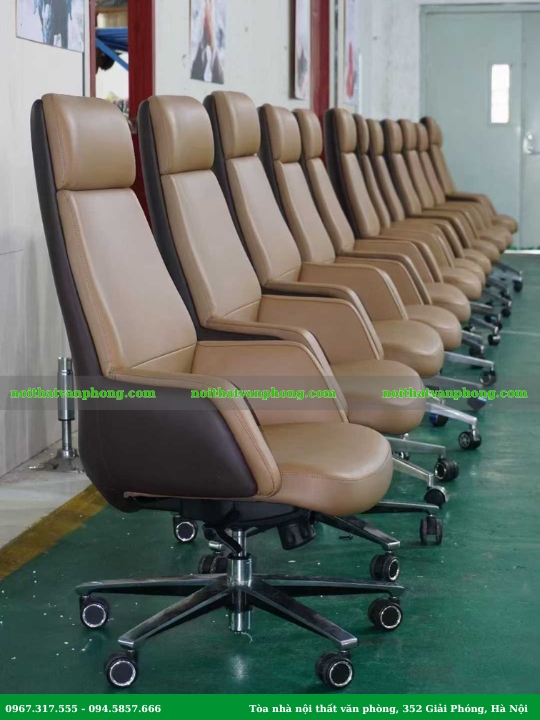 Hình ảnh thực tế ghế xoay da nhập khẩu P27A