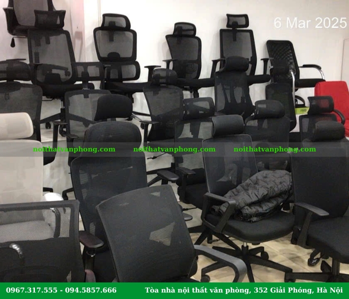 Ghế xoay văn phòng tựa đầu bảo vệ cổ và vai khi làm việc lâu