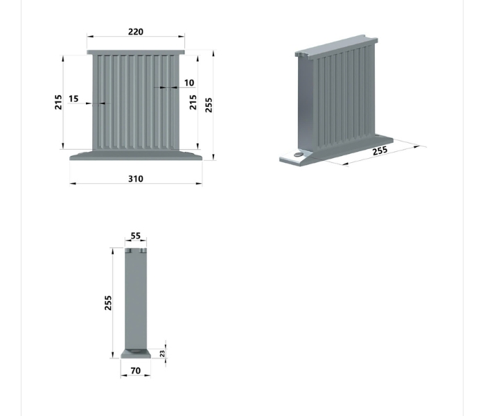 Kích thước chân ghế hội trường FMR01