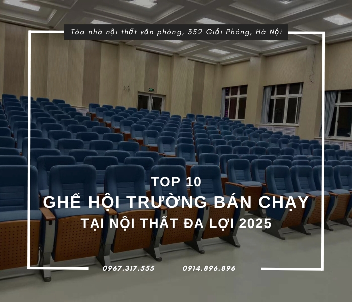 Top 10 ghế hội trường bán chạy tại Nội thất Đa Lợi 2025