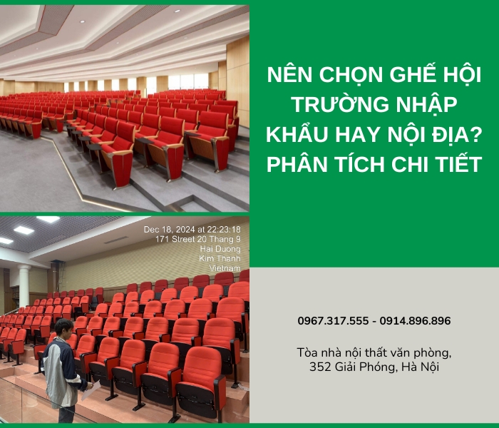 Nên chọn ghế hội trường nhập khẩu hay nội địa? Phân tích chi tiết