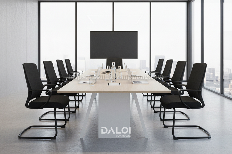 Hình ảnh không gian phòng họp hiện đại với ghế chân quỳ TFMQL32