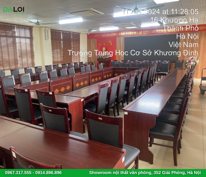 Thực tế ghế hội trường gỗ tự nhiên GHT01