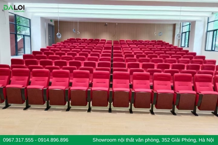 Hoàn thành công trình ghế hội trường bọc nỉ chuyên nghiệp từ Nội thất Đa Lợi