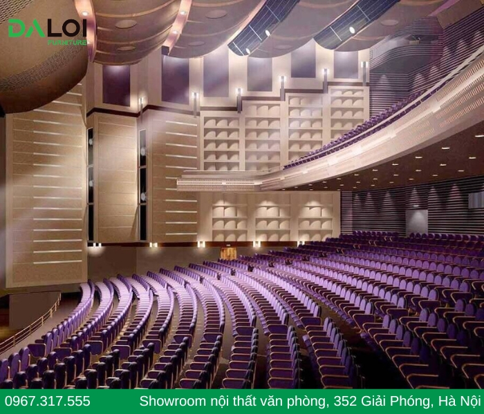 Sơ đồ bố trí ghế hội trường kiểu bán nguyệt (Semicircle Style)