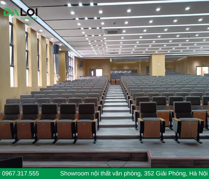 Sơ đồ bố trí ghế hội trường theo kiểu dốc tầng (Stadium Style)