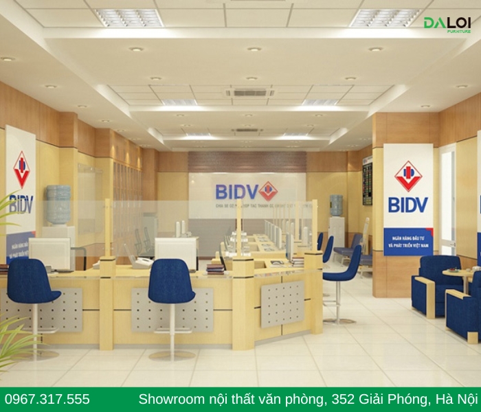 Bàn quầy giao dịch ngân hàng BIDV