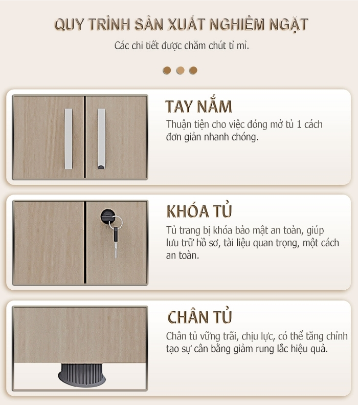 Chi tiết phụ kiện Tủ thấp văn phòng FMT878D