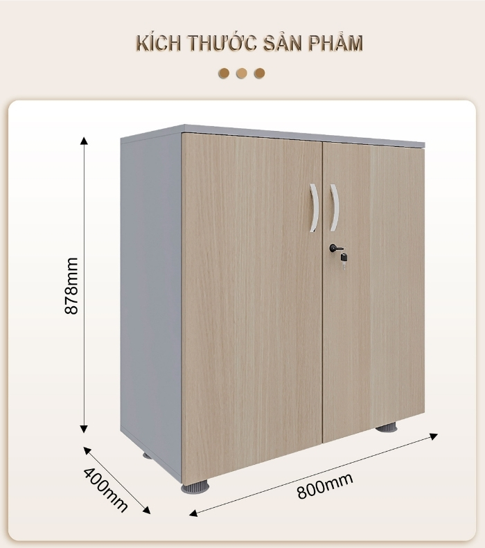 Kích thước tủ tài liệu thấp FMT878D