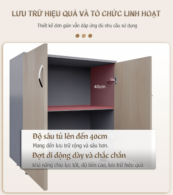 Bên trong tủ tài liệu thấp FMT878D