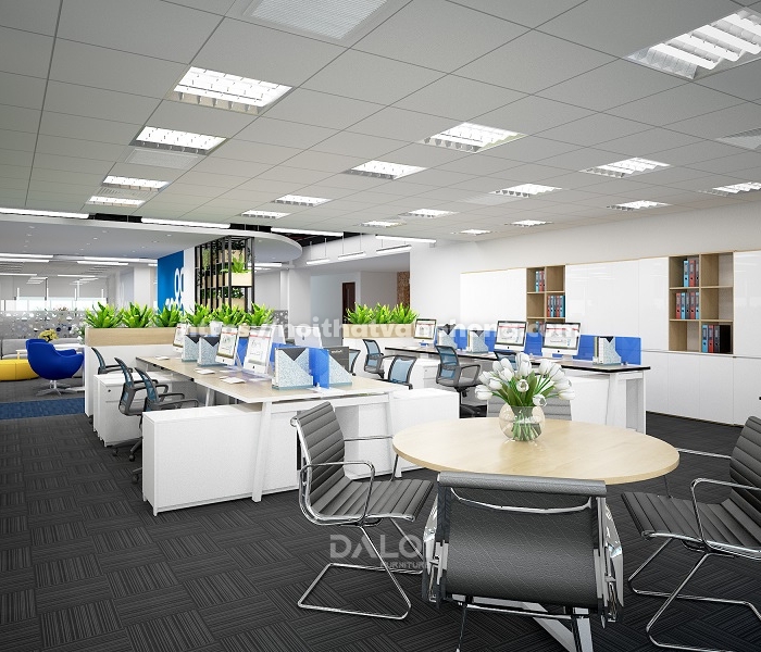 Giải pháp bố trí không gian trong thiết kế nội thất văn phòng 200m2