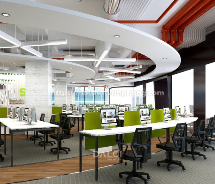 Giải pháp bố trí không gian trong thiết kế nội thất văn phòng 300m2