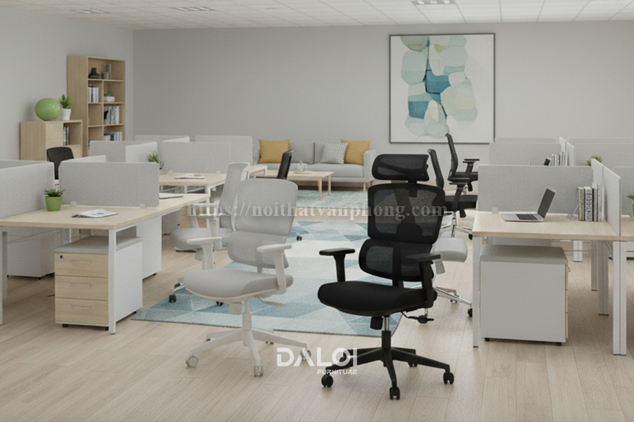 chọn ghế lưới văn phòng cho nhân viên ngồi lâu không mỏi lưng