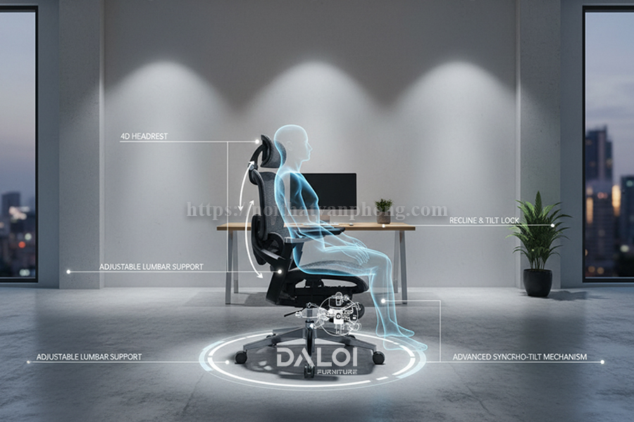 Vì sao ghế lưới công thái học giúp giảm đau lưng hiệu quả