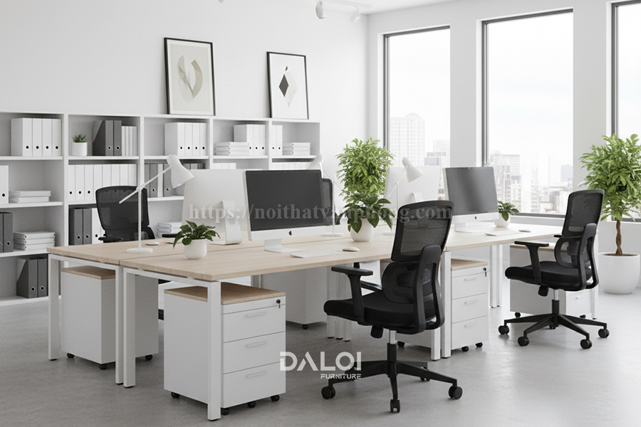 Cách setup văn phòng hiện đại cùng ghế lưới – đơn giản mà đẹp