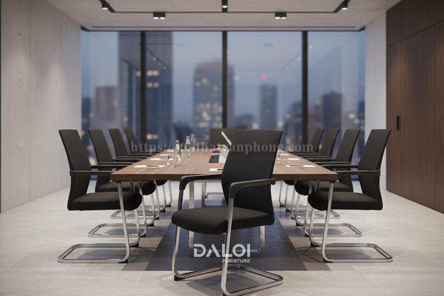 Ứng dụng của ghế lưới chân quỳ phòng họp trong không gian doanh nghiệp