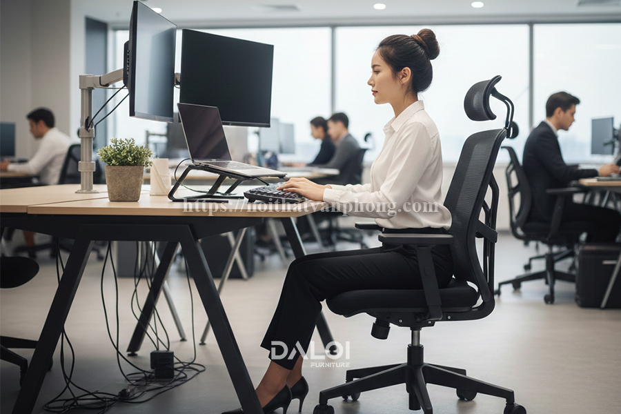 Bàn chân sắt chịu lực tốt – Giải pháp cho setup văn phòng 8h/ngày