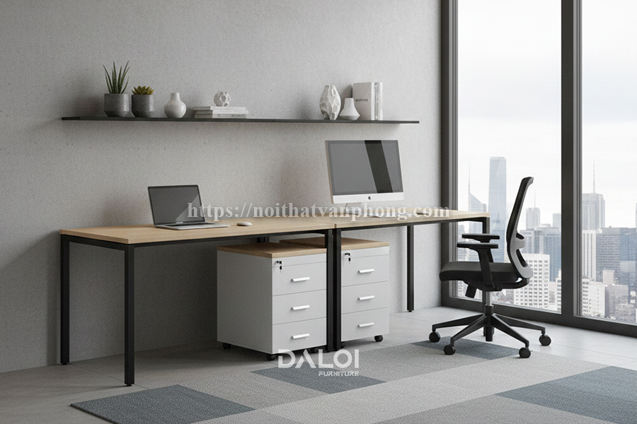 Gợi ý bố trí bàn chân sắt cho phòng làm việc nhỏ gọn, khoa học
