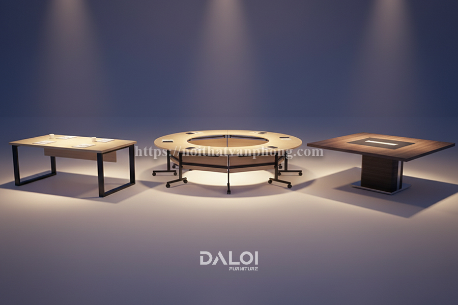 Bàn chân sắt cho phòng họp 4–6 người nên chọn kích thước nào?