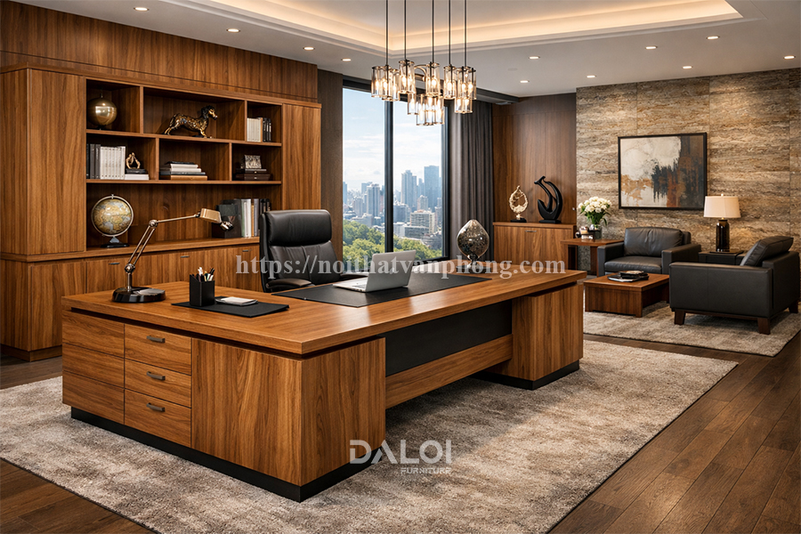 Không gian phòng lãnh đạo Đa Lợi trực tiếp sản xuất nội thất