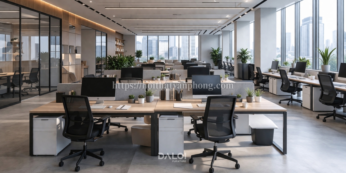 Phong cách thiết kế văn phòng hiện đại (Modern Style)