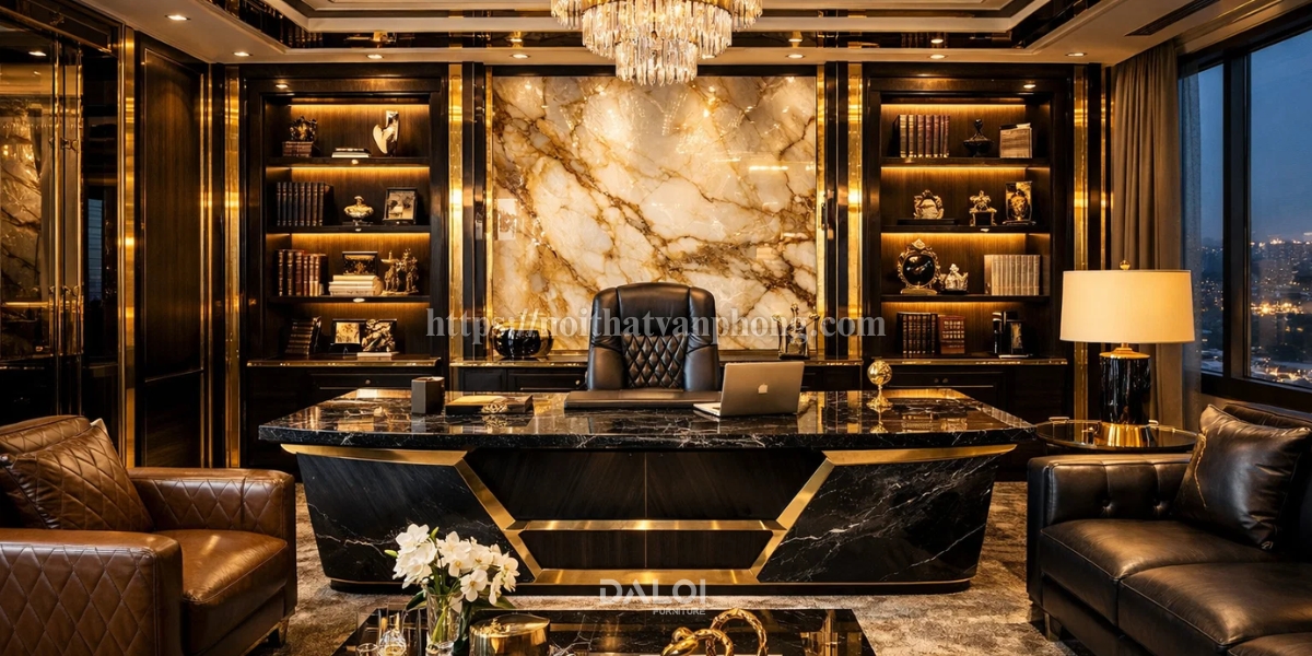 Phong cách thiết kế văn phòng Luxury (Sang trọng)