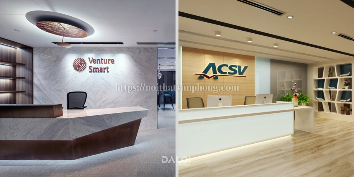 Thi công nội thất văn phòng trọn gói khu vực lễ tân & sảnh đón khách