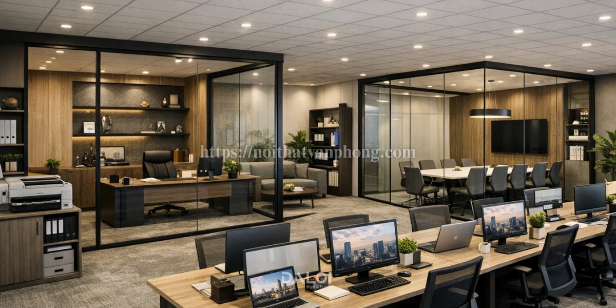 Thiết kế nội thất văn phòng từ 100m2 đến 200m2