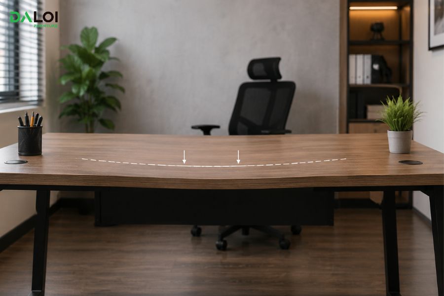 Dấu-hiệu-bàn-làm-việc- -gỗ-bị-cong-vênh