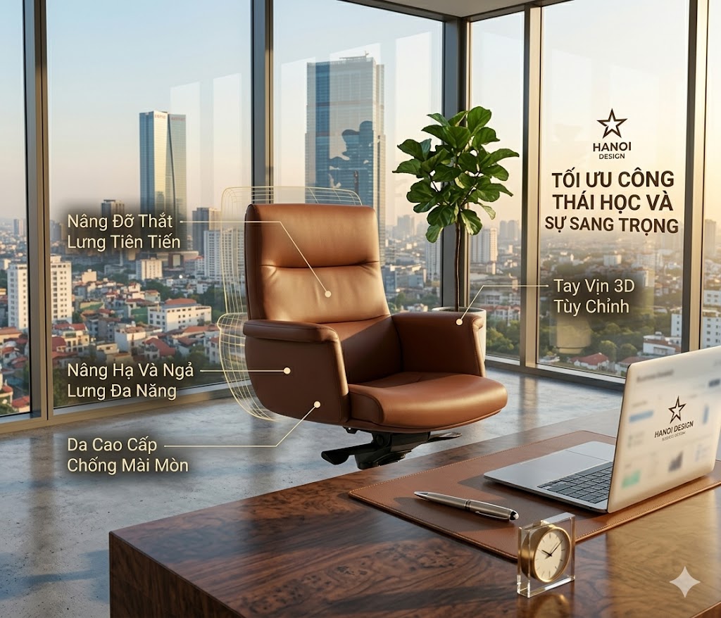 Ưu điểm của ghế xoay da cao cấp cho văn phòng hiện đại