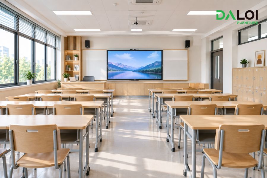 Thiết-kế-nội-thất-lớp-học-thcs-tích-hợp-công-nghệ-giảng-dậy