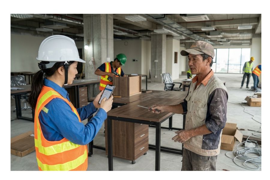 Giám sát chất lượng nội thất văn phòng