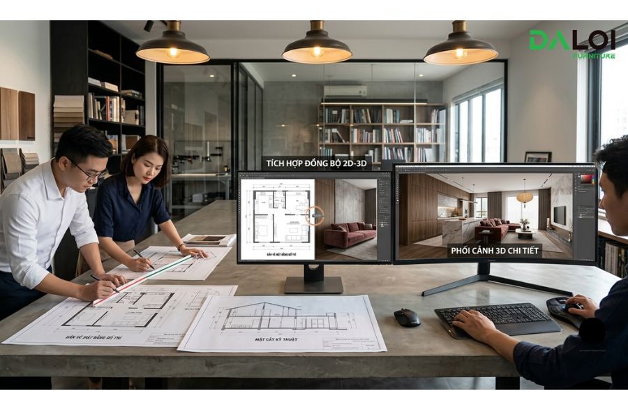 sử dụng bản vẽ 2d và 3d trong dự án